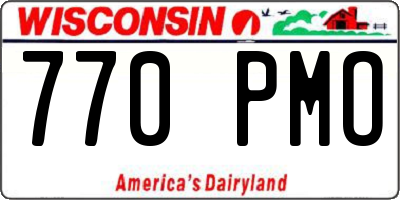 WI license plate 770PMO