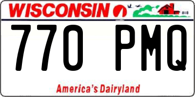 WI license plate 770PMQ