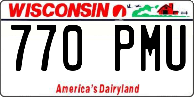 WI license plate 770PMU