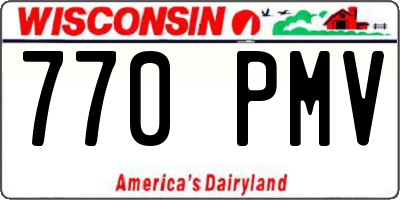 WI license plate 770PMV