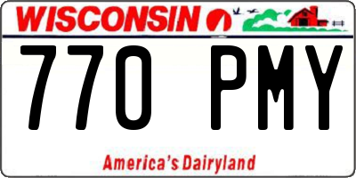 WI license plate 770PMY
