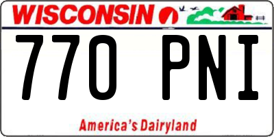 WI license plate 770PNI