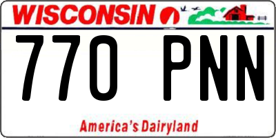 WI license plate 770PNN