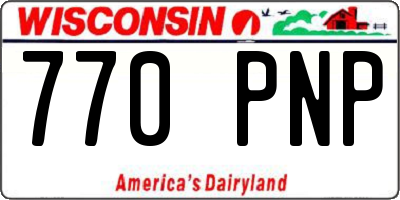WI license plate 770PNP