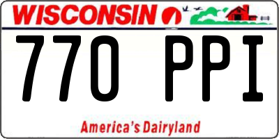 WI license plate 770PPI