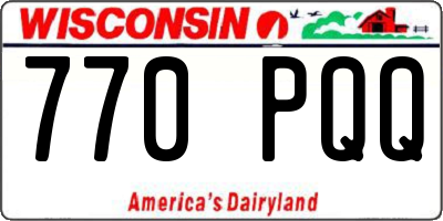 WI license plate 770PQQ