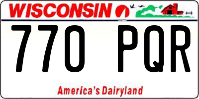 WI license plate 770PQR