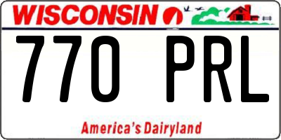 WI license plate 770PRL