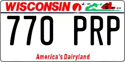 WI license plate 770PRP