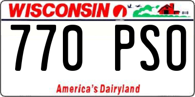 WI license plate 770PSO