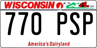 WI license plate 770PSP