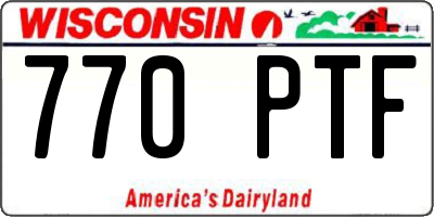 WI license plate 770PTF