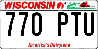 WI license plate 770PTU