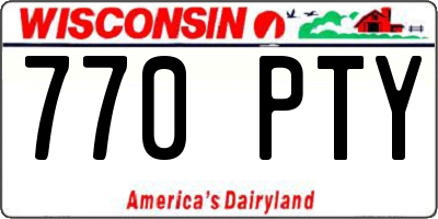 WI license plate 770PTY