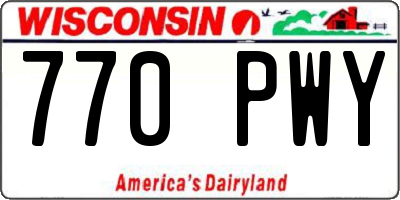 WI license plate 770PWY