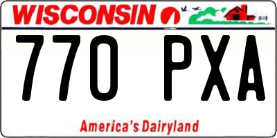 WI license plate 770PXA