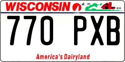 WI license plate 770PXB