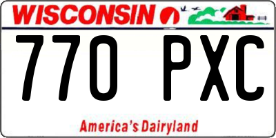 WI license plate 770PXC