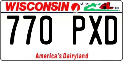 WI license plate 770PXD