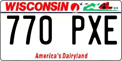 WI license plate 770PXE