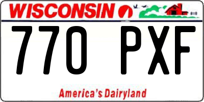 WI license plate 770PXF