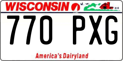 WI license plate 770PXG