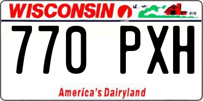 WI license plate 770PXH