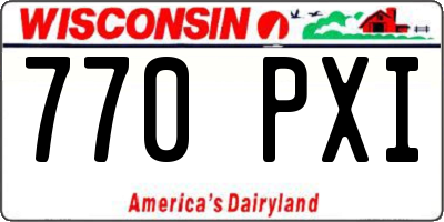 WI license plate 770PXI