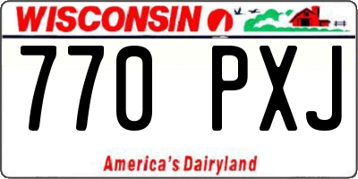 WI license plate 770PXJ