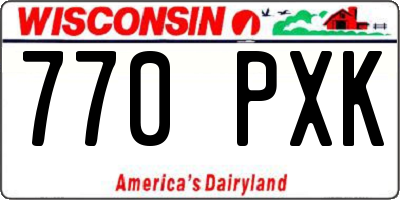WI license plate 770PXK