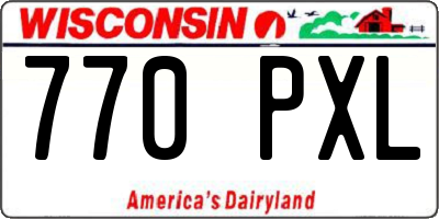 WI license plate 770PXL