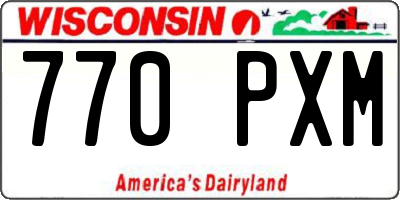 WI license plate 770PXM