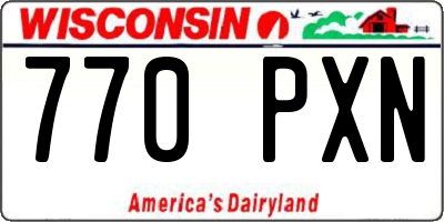 WI license plate 770PXN
