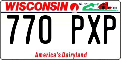 WI license plate 770PXP
