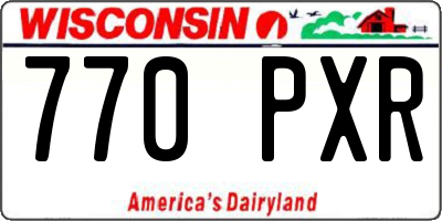 WI license plate 770PXR