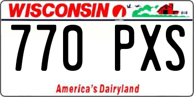 WI license plate 770PXS