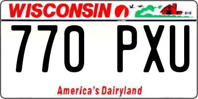 WI license plate 770PXU