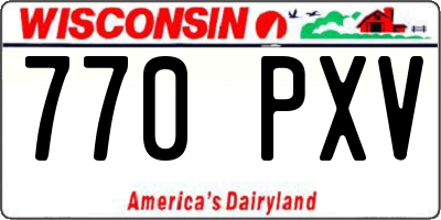 WI license plate 770PXV