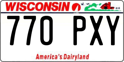 WI license plate 770PXY