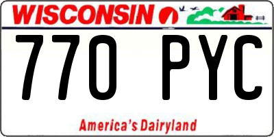 WI license plate 770PYC