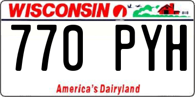 WI license plate 770PYH