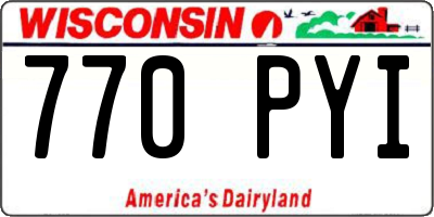 WI license plate 770PYI