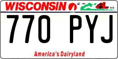 WI license plate 770PYJ