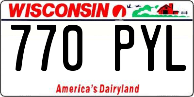 WI license plate 770PYL