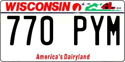 WI license plate 770PYM
