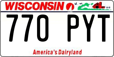 WI license plate 770PYT