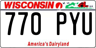 WI license plate 770PYU