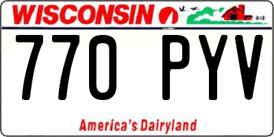 WI license plate 770PYV