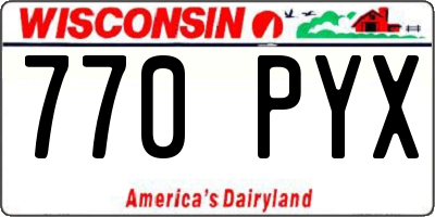 WI license plate 770PYX