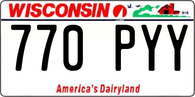 WI license plate 770PYY